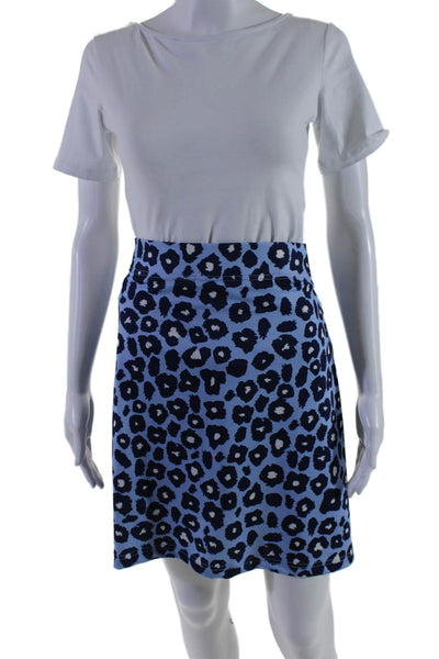 Gretchen Scott Womens Texture Animal Print Elastic Waistband Skort Blue Size XL