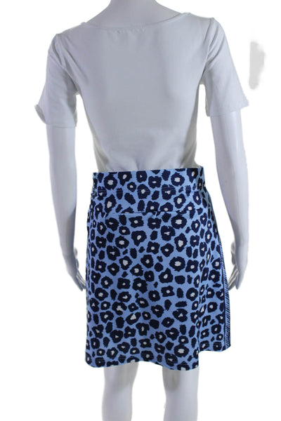 Gretchen Scott Womens Texture Animal Print Elastic Waistband Skort Blue Size XL