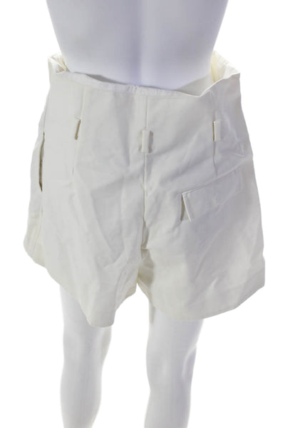 3.1 Phillip Lim Womens Texture Pleated Lined Zip Buckle Shorts White Size 6