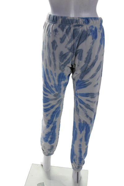 Pam & Gela Womens Cotton Blue Tie Dye Long Sleeve Top Sweatpants Set Size S