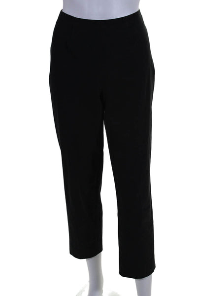 Piazza Sempione Womens Side Zip Mid Rise Straight Leg Audrey Pants Black IT 44