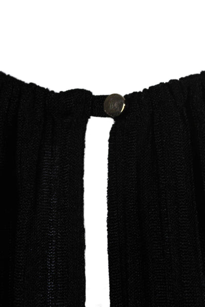 Ella Moss Womens Spaghetti Strap Ribbed Knit Keyhole Blouse Top Black Size XS