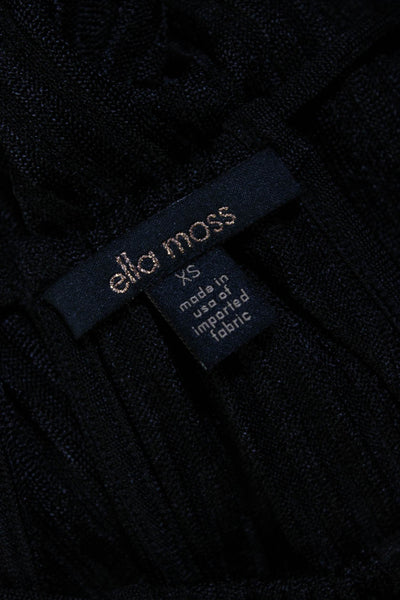 Ella Moss Womens Spaghetti Strap Ribbed Knit Keyhole Blouse Top Black Size XS