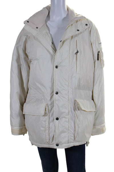 Ralph Lauren Polo Sport Womens Zip Up Mock Neck Down Quilted Jacket White Small