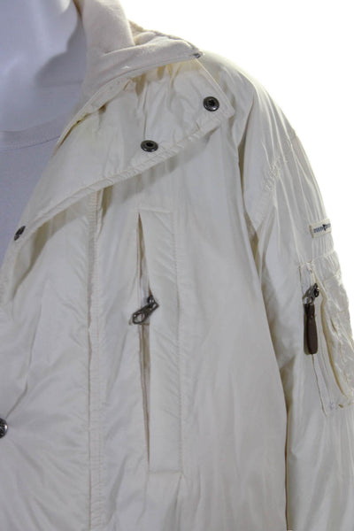 Ralph Lauren Polo Sport Womens Zip Up Mock Neck Down Quilted Jacket White Small