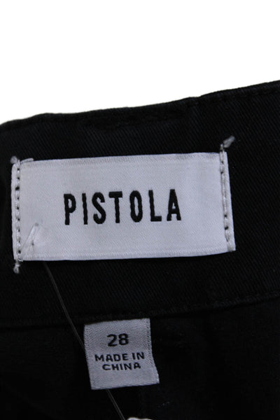 Pistola Womens Zip Front Tapered Leg Casual Pants Black Size 28