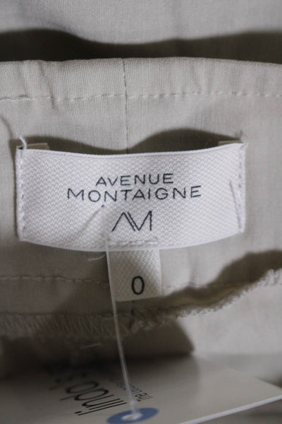 Avenue Montaigne Womens Elastic Waist Tapered Leg Pants Beige Size 24