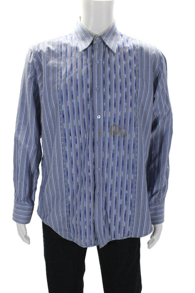 Robert Graham Men's Collared Long Sleeves Button Down Shirt Striped Size L