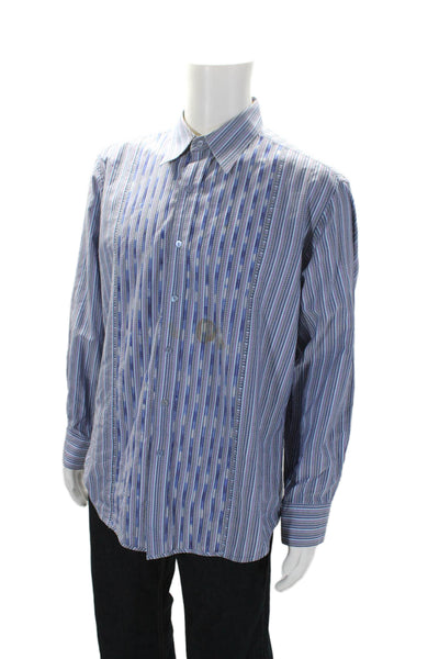 Robert Graham Men's Collared Long Sleeves Button Down Shirt Striped Size L