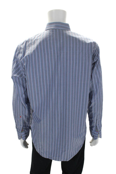 Robert Graham Men's Collared Long Sleeves Button Down Shirt Striped Size L