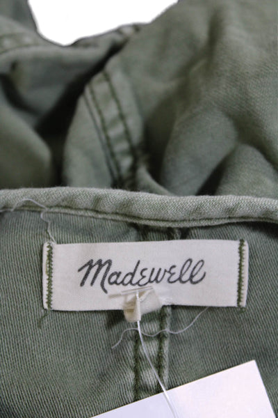 Madewell Womens Cotton Button Down Drawstring Waist Jacket Green Size S