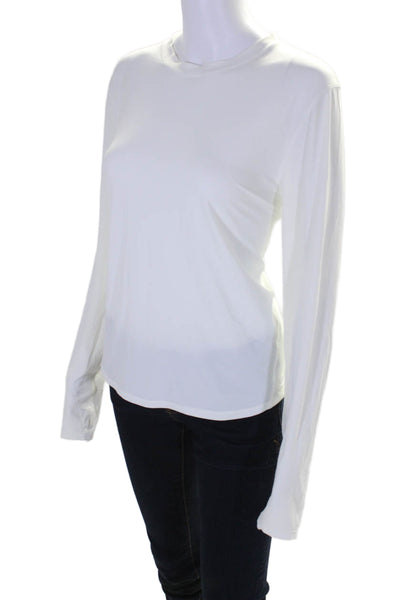 Lululemon Womens Long Sleeve Back Slit Crewnrck Athletic T shirt White Size L