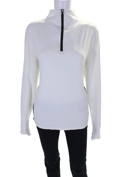 Kinona Womens Half Zip Long Sleeve Athletic Top White Size L