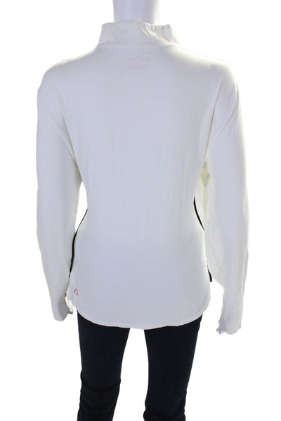 Kinona Womens Half Zip Long Sleeve Athletic Top White Size L