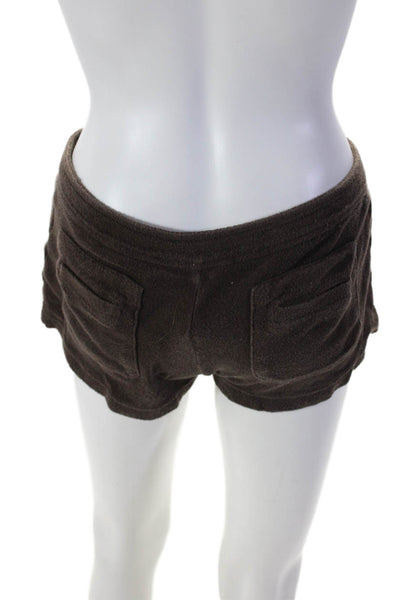 Tory Burch Womens Elastic Waist Drawstring Above Knee Shorts Brown Size XS