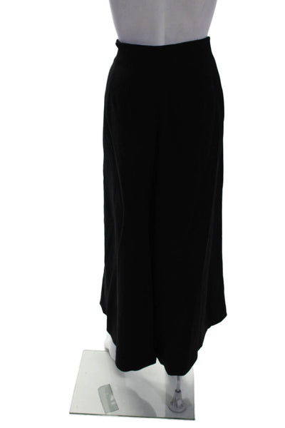 Staud Womens Flowy Wide Leg Stich Pleated Side Zipped Closure Black Size 14