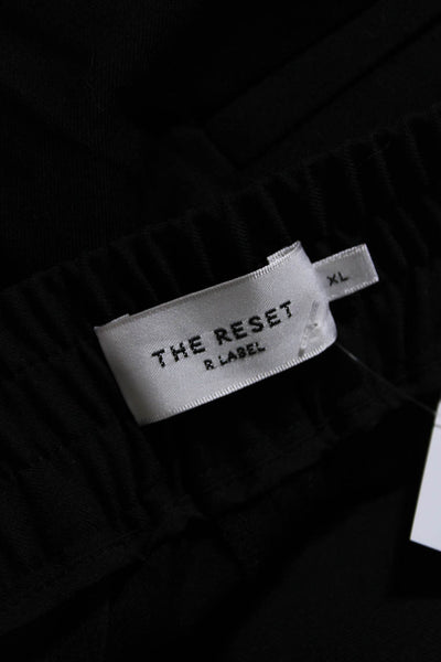 R Label The Reset Womens Pleated Hook and Eye Zipped Closure Pants Black Size XL