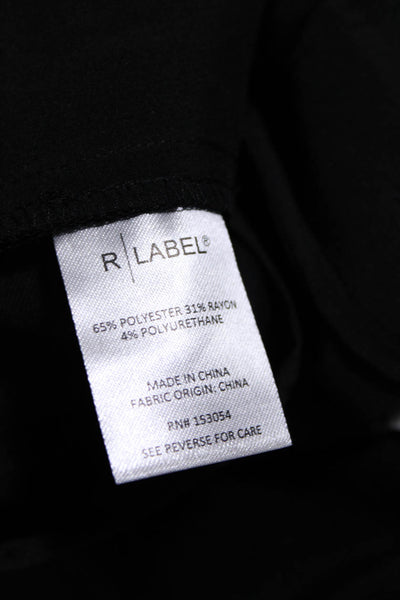 R Label The Reset Womens Pleated Hook and Eye Zipped Closure Pants Black Size XL