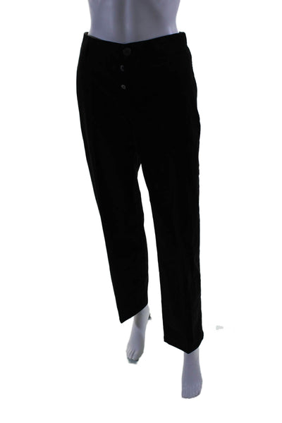 J Brand Womens Cotton Button Fly Mid-Rise Tapered Pants Trousers Black Size 31