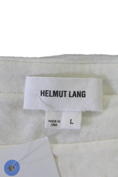 Helmut Lang Womens Elastic Waistband Lightweight Knit Twist Skirt White Large