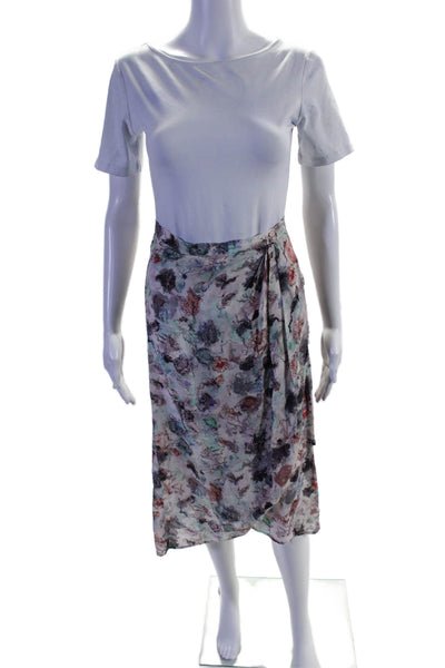 IRO Womens Floral Print Ruffled Hem Pleated Multicolored Skirt Size EUR 38