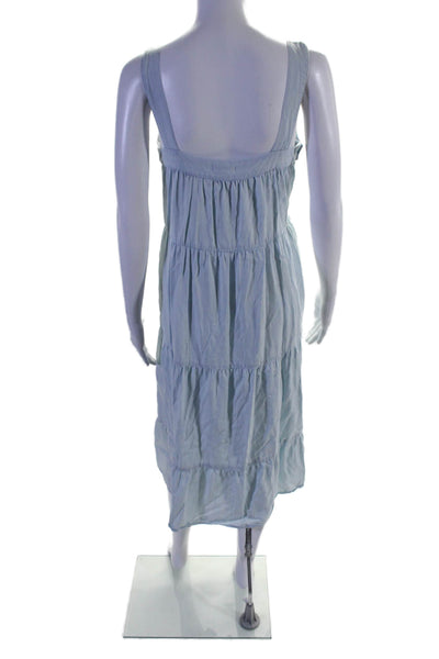 Rails Womens Blue Chambray Square Neck Sleeveless A-line Tiered Dress Size S