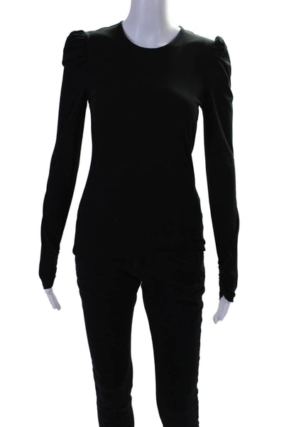 Rebecca Taylor Women's Round Neck Long Sleeves Basic T-Shirt Black Size XS