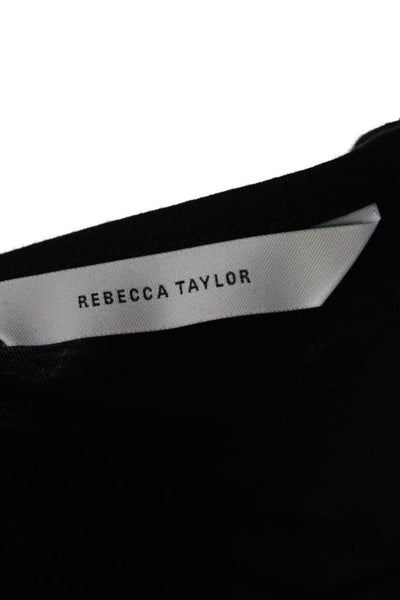 Rebecca Taylor Women's Round Neck Long Sleeves Basic T-Shirt Black Size XS