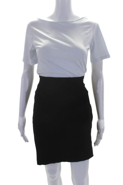 Eileen Fisher Womens Solid Black Pull On Mini Pencil Skirt Size PL