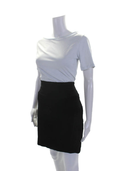 Eileen Fisher Womens Solid Black Pull On Mini Pencil Skirt Size PL