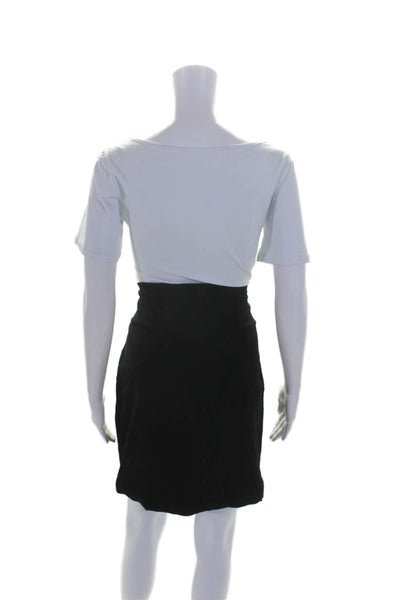 Eileen Fisher Womens Solid Black Pull On Mini Pencil Skirt Size PL