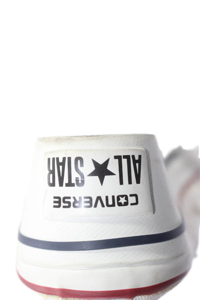 Converse Womens White Canvas Cut Out High Top Wedge Sneakers Shoes Size 8