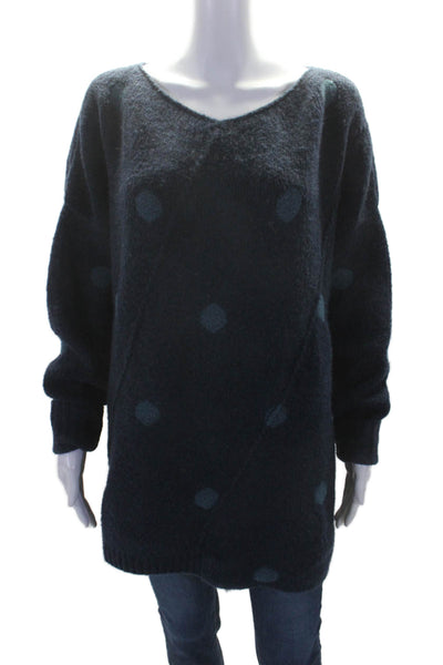 Lilith Womens Polka Dotted Long Sleeved Textures Ribbed Hem Sweater Size XL