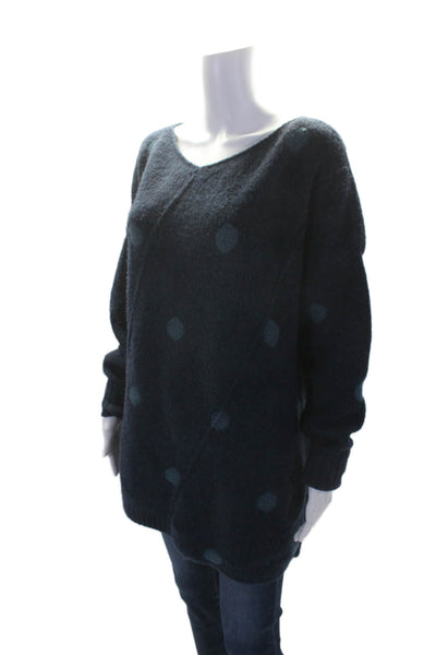 Lilith Womens Polka Dotted Long Sleeved Textures Ribbed Hem Sweater Size XL