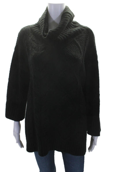 Michael Stars Womens Cable Knit Pullover Turtleneck Sweater Top Black Size XS