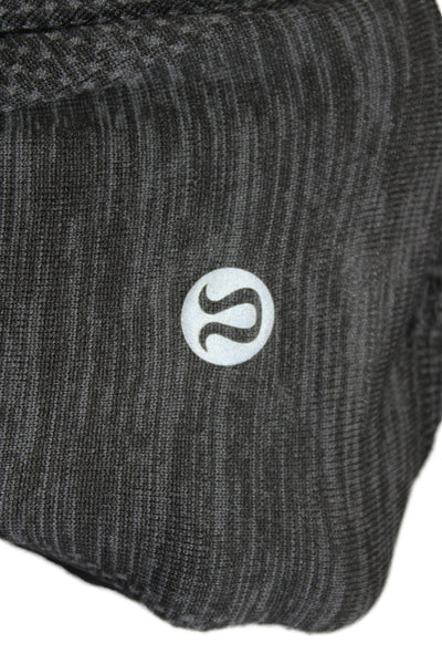 Lululemon Mens Striped Round Neck Long Sleeve Pullover Athletic Top Black Size M