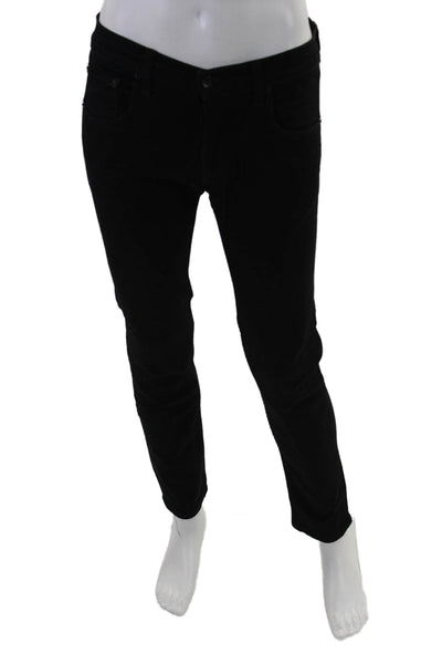 Rag & Bone Mens Cotton Standard Buttoned Skinny Leg Pants Black Size EUR 31