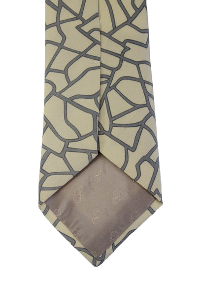 Valentino Mens Silk Abstract Print Classic Necktie Tie Yellow Size OS