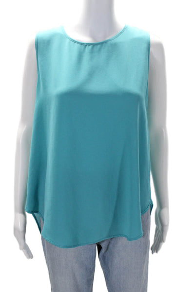 Blaque Label Womens Sleeveless Keyhole Back Tank Blouse Blue Size L