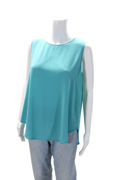 Blaque Label Womens Sleeveless Keyhole Back Tank Blouse Blue Size L