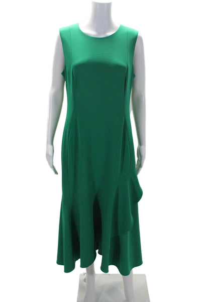 Calvin Klein Womens Sleeveless Maxi Fit Flare Gown Green Size 12