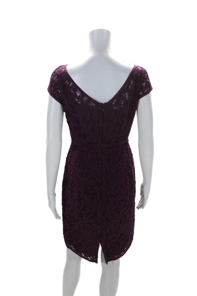 Nanette Lepore Womens Square Neck Sleeveless Knit Dress Purple Size 8