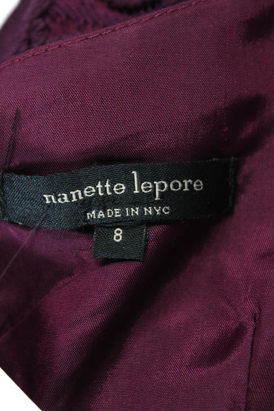 Nanette Lepore Womens Square Neck Sleeveless Knit Dress Purple Size 8