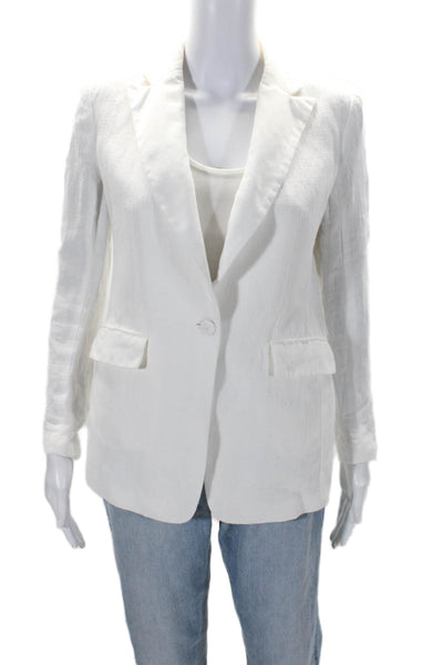 Rag & Bone Womens Long Sleeves Button Down Jacket White Cotton Blend Size 2