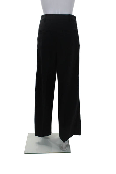 Unsubscribed Womens High Rise Pleated Front Wide Leg Pants Black Wool Size 2