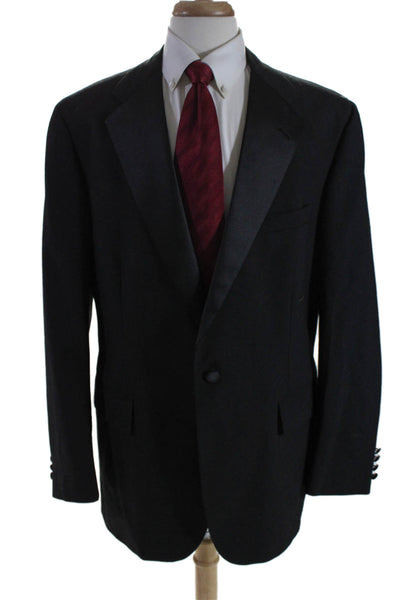 Chaps by Ralph Lauren Mens Collared One-Button Tuxedo Jacket Black Size EUR 44L