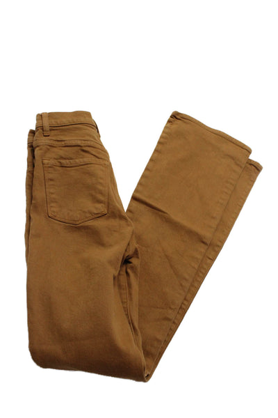 J Brand Womens Cotton Runway High Rise Boot Button Flare Pants Brown Size EUR 24