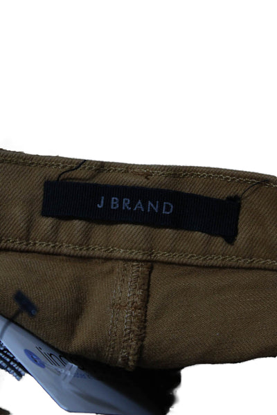 J Brand Womens Cotton Runway High Rise Boot Button Flare Pants Brown Size EUR 24