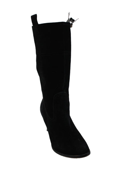 L'Autre Chose Womens Almond Toe Cone Heels Mid-Calf Boots Black Size EUR 38