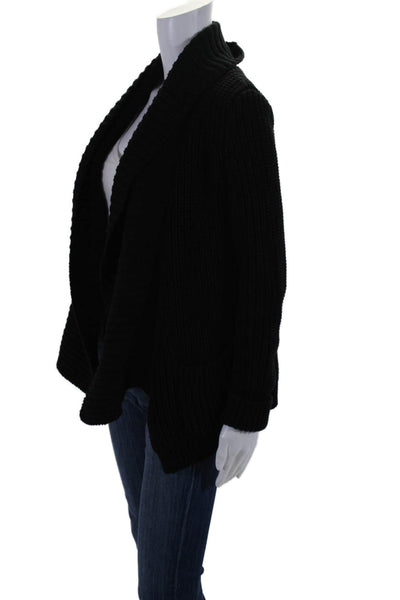 J Crew Womens Cotton Long Sleeve Open Front Cardigan Sweater Black Size S